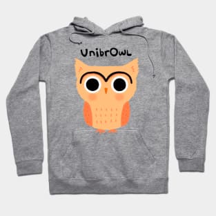 UnibrOwl Funny Cute Owl with Unibrow Hoodie